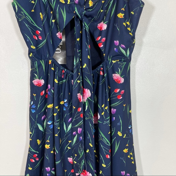 NWT Papillon Floral Cutout Dress Sleeveless Navy Sz XS - Picture 8 of 16